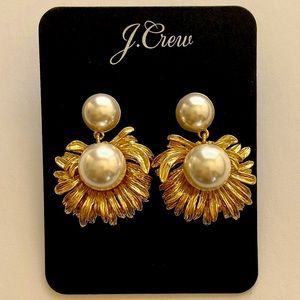 J. Crew Pearl Petal Drop Earrings NWT